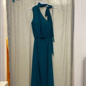 Amsale “Brisa” Flat Chiffon Lagoon Size 8